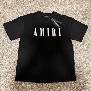 AMIRI Black Tee with White Logo